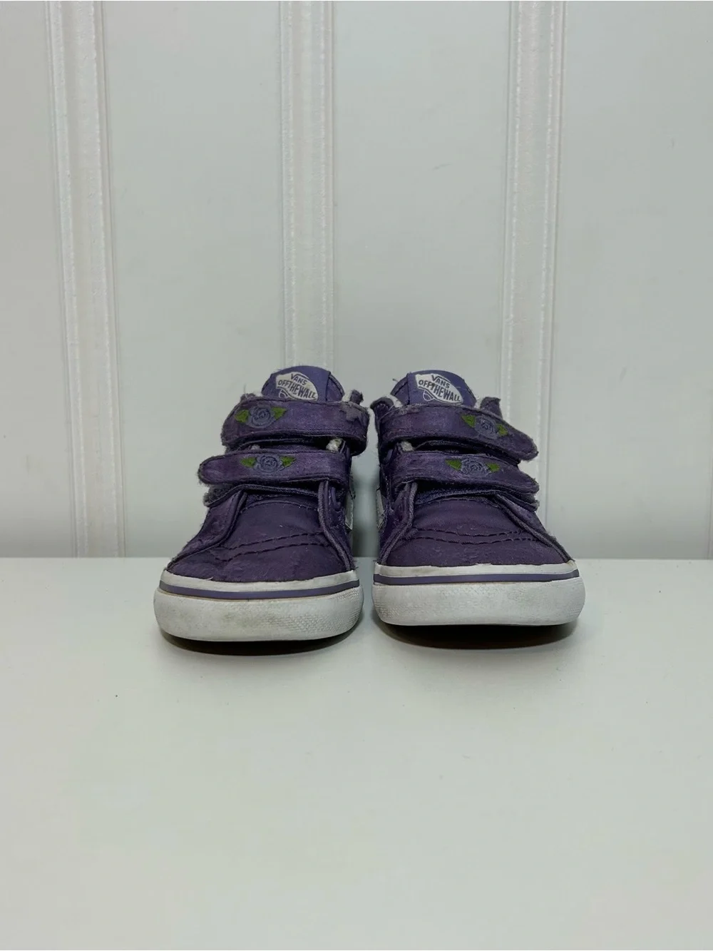 Vans sk8 hi toddler purple checkerboard strap satin
